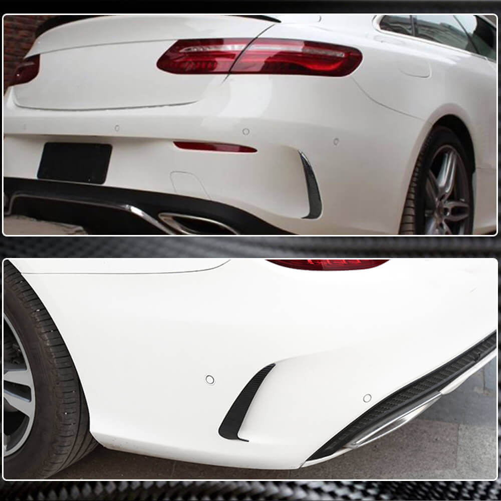 Rear bumper protectors V1 (for coupe/convertible Base/AMG-Line/C43 AMG 2015-2019, Carbon) for Mercedes C-class W205 2014-2021 - image 4