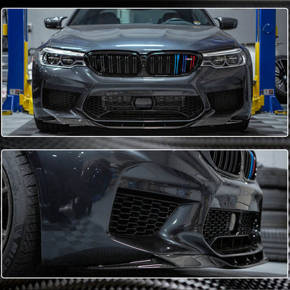 Front Bumper Lip V4 for M5 F90 2017-2020 Carbon for BMW 5 Series G30/G31 2017-2023 - image 4