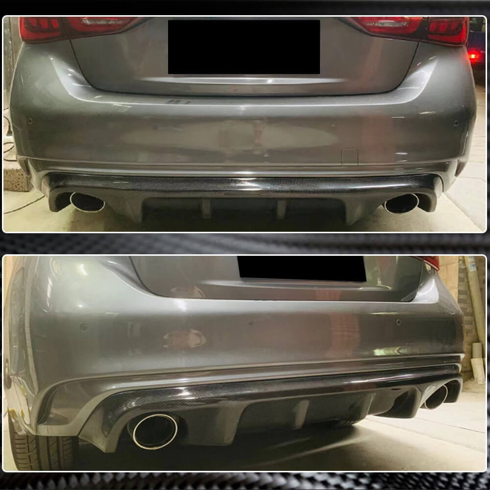 Rear bumper diffuser V2 (for Q50 Base/Sport 2018-2023, Carbon) for Infiniti Q50/Q60 2013-2024 - image 4