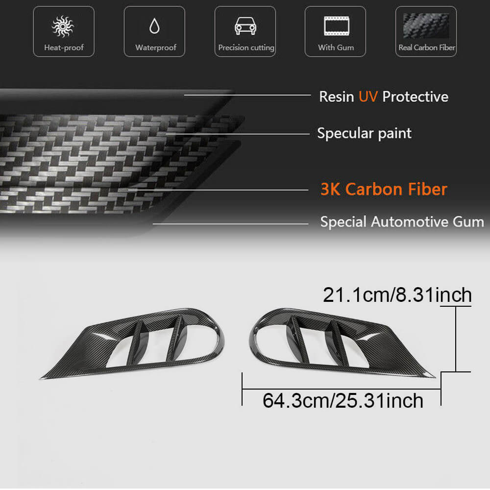 Front bumper inserts (for AMG-Line 2013-2016, Carbon) for Mercedes E-сlass W212 2009-2016 - image 4