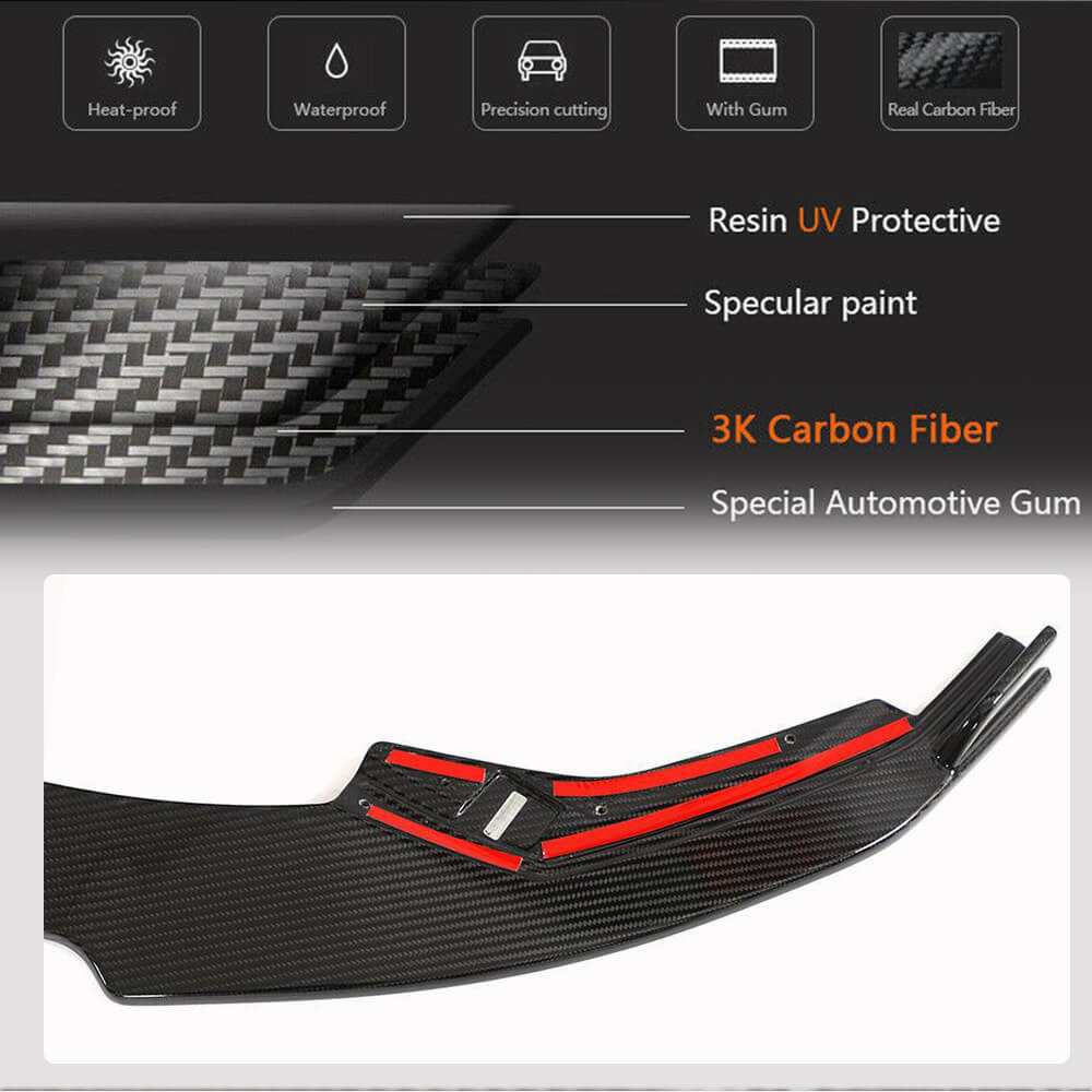 Front Bumper Lip Spoiler (for S-Line SD 2020-2023, Carbon) for Audi A3 2020- - image 4