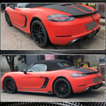 Rear Bumper Diffuser V1 (2016-2019, Carbon) for Porsche Boxster/Cayman 982 (718) 2016- - image 4