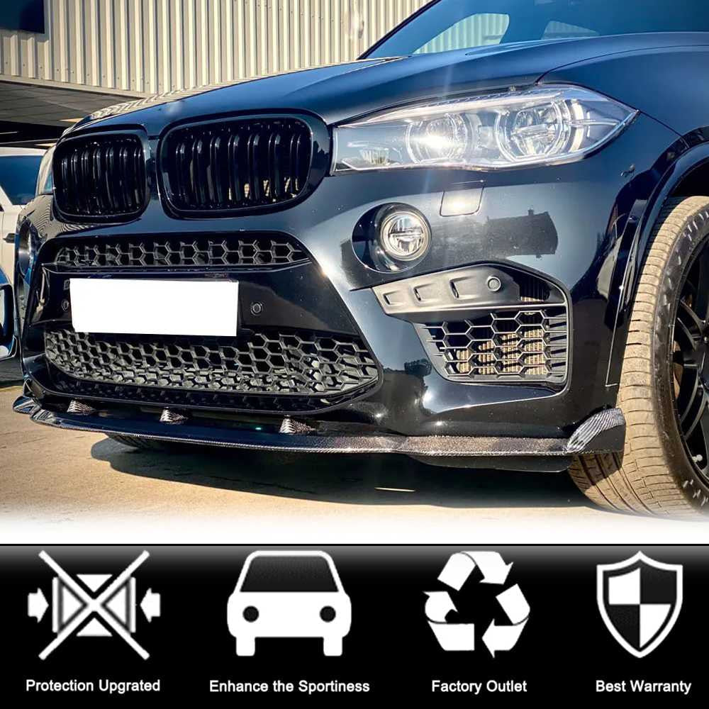 Front Bumper Lip V3 for F85, Carbon for BMW X5 F-15 2013-2018 - image 4