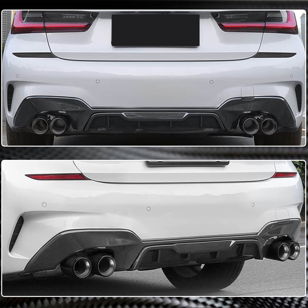 Rear Bumper Diffuser V7 (for M-Sport 2018-2022, Carbon) for BMW 3 Series G20/G21 2018- - image 4