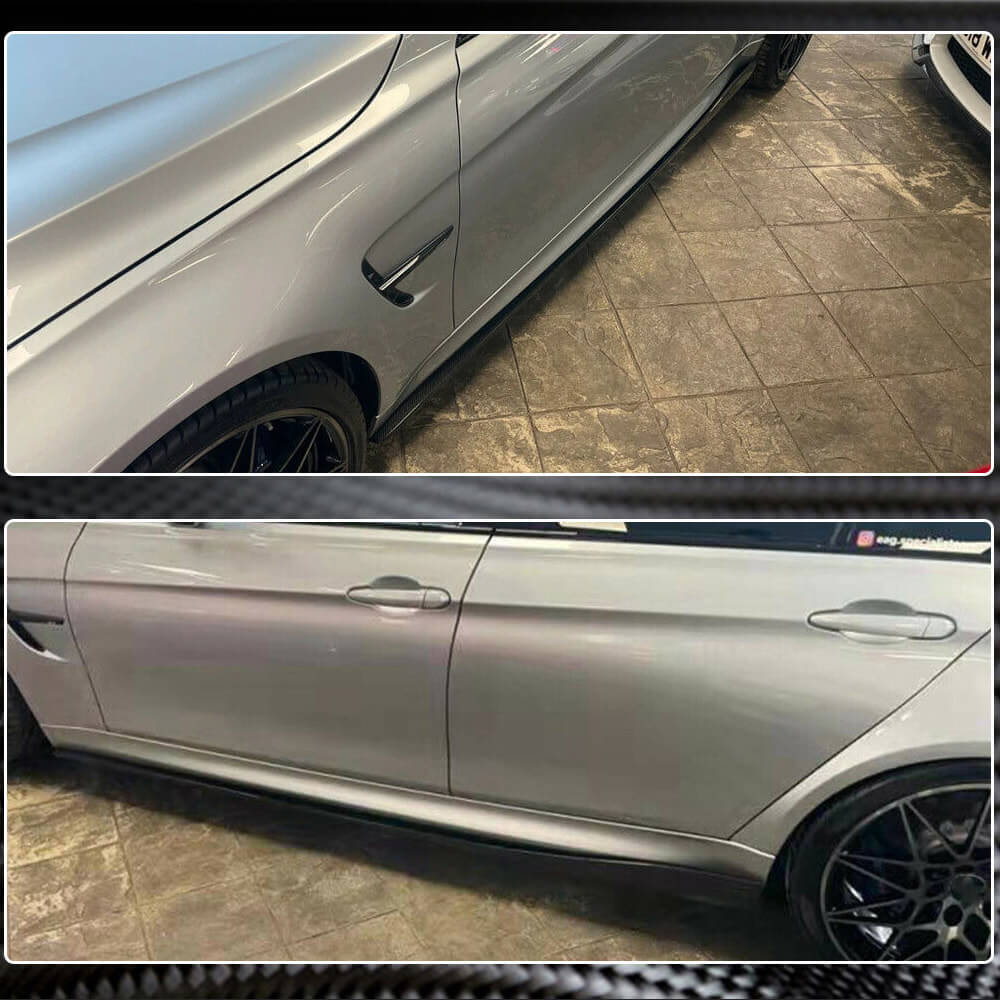 Side Skirts Carbon Fiber V2 (for F82) for BMW 4 series F-32 2012-2020 - image 4