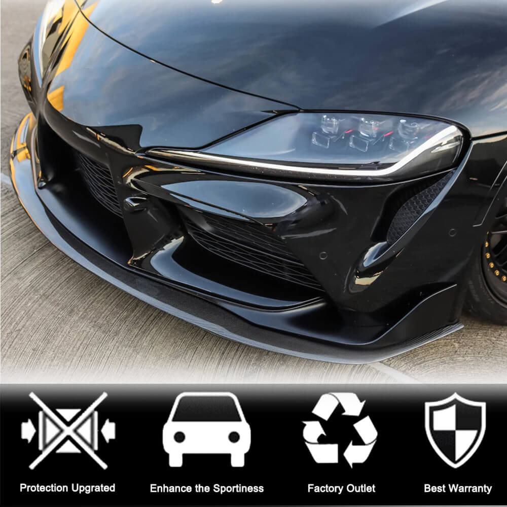 Cover on the front bumper Lip V1 (Carbon) for Toyota Supra 2019- - image 4