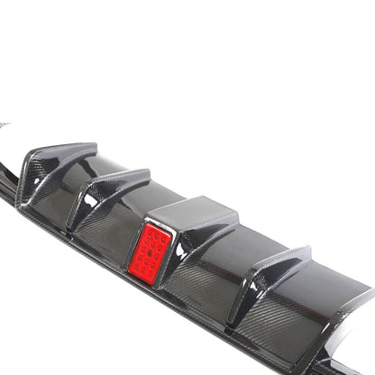 Rear Bumper Diffuser (for R-Line HB 2017-2020, Carbon) for Volkswagen Golf 7/E-Golf 2012-2020 - image 4