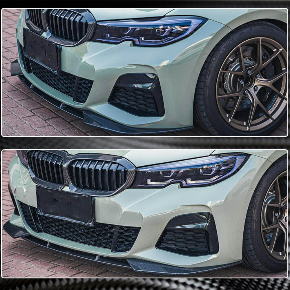 Front Bumper Lip SC-Style for M-Sport 2018-2022 Carbon for BMW 3 Series G20/G21 2018- - image 4