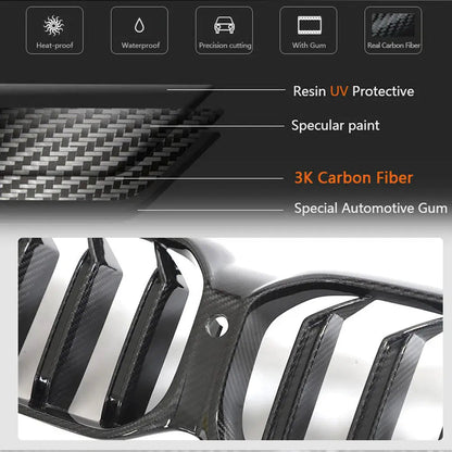 M-Look V1 Grilles (2021-2023, Dry Carbon) for BMW 5 Series G30/G31 2017-2023 - image 4