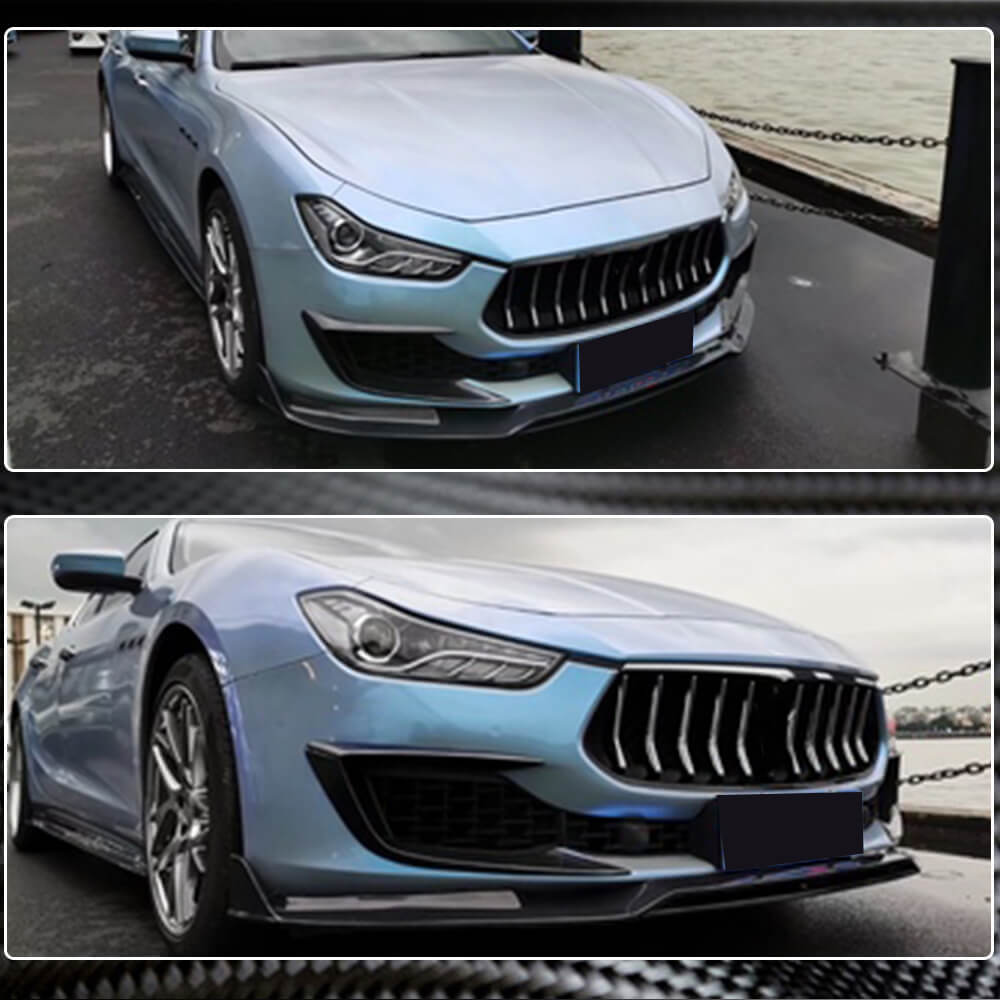 Carbon Front Bumper Covers (for Base 2018-2020) for Maserati Ghibli 2013-2023 - image 4
