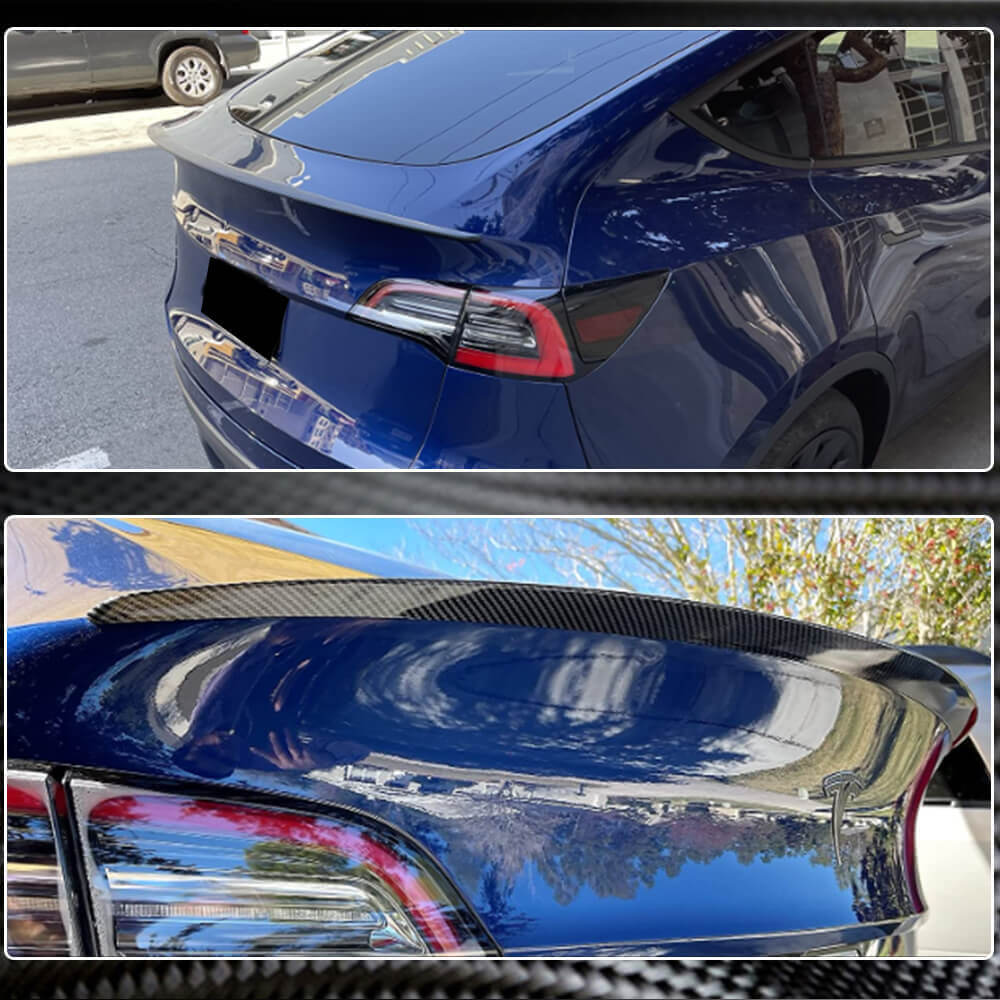 Rear Trunk Spoiler Dry Carbon Fiber V8 (2020-2023) for Tesla Model Y - image 4