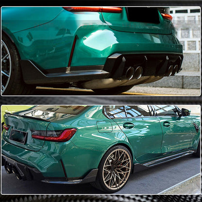 Rear Bumper Splitters Dry Carbon Fiber V2 (for G80) for BMW 3 series G20/21 2018- - image 4