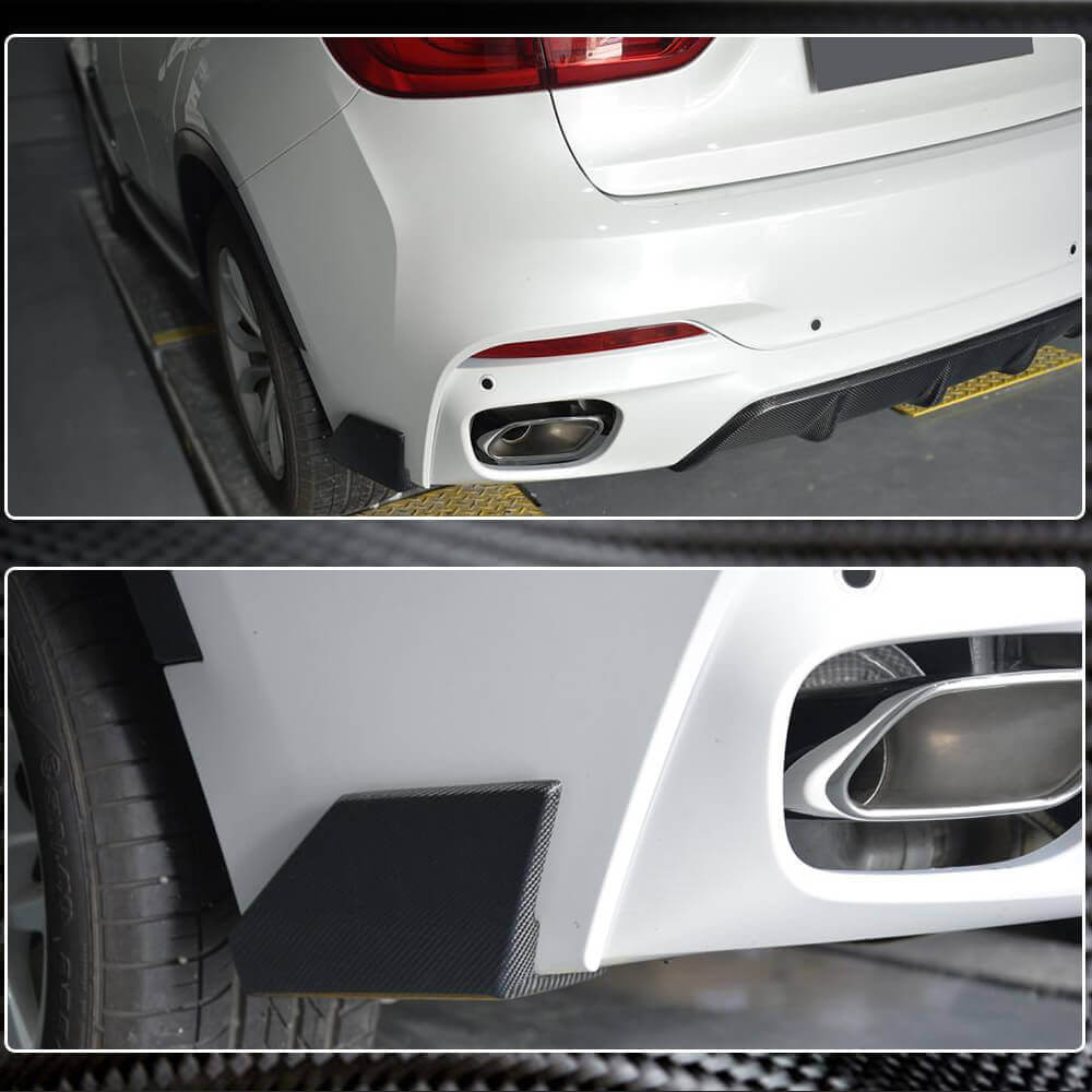 Rear Bumper Splitters Carbon Fiber (for M-Sport) for BMW X6 F-16 2014-2019 - image 4