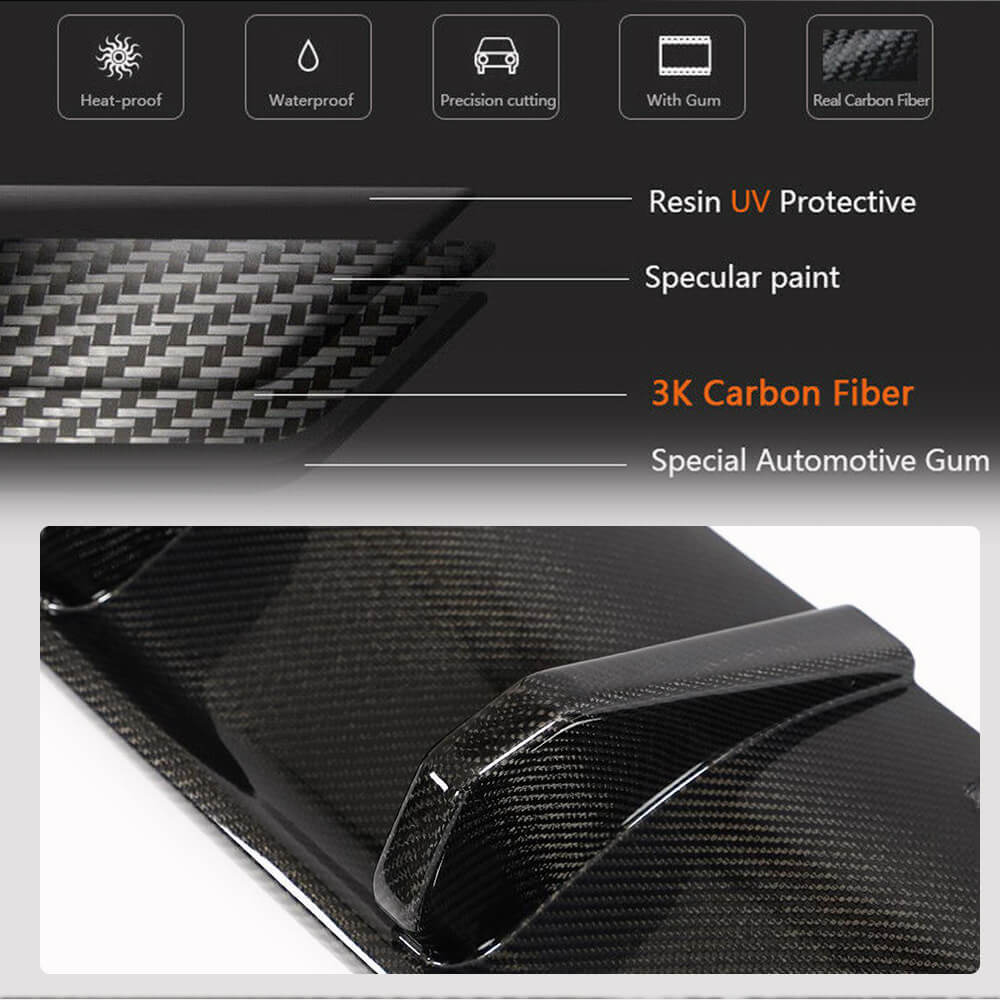 Rear bumper diffuser (for R HB, Carbon) for Volkswagen Golf 8 - image 4