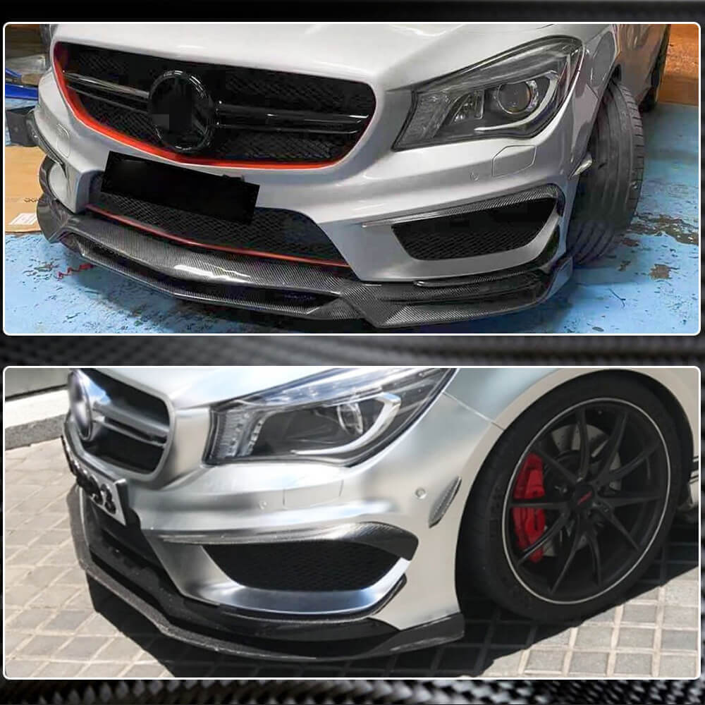 Covers on the front bumper (for CLA45 AMG SD 2013-2016, Carbon) for Mercedes CLA C117 2013-2019 - image 4