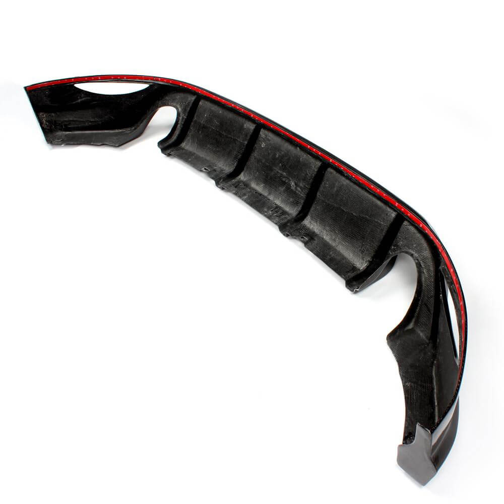 Rear Bumper Diffuser V1 (for Base/GTI HB 2012-2017, Carbon) for Volkswagen Golf 7/E-Golf 2012-2020 - image 4