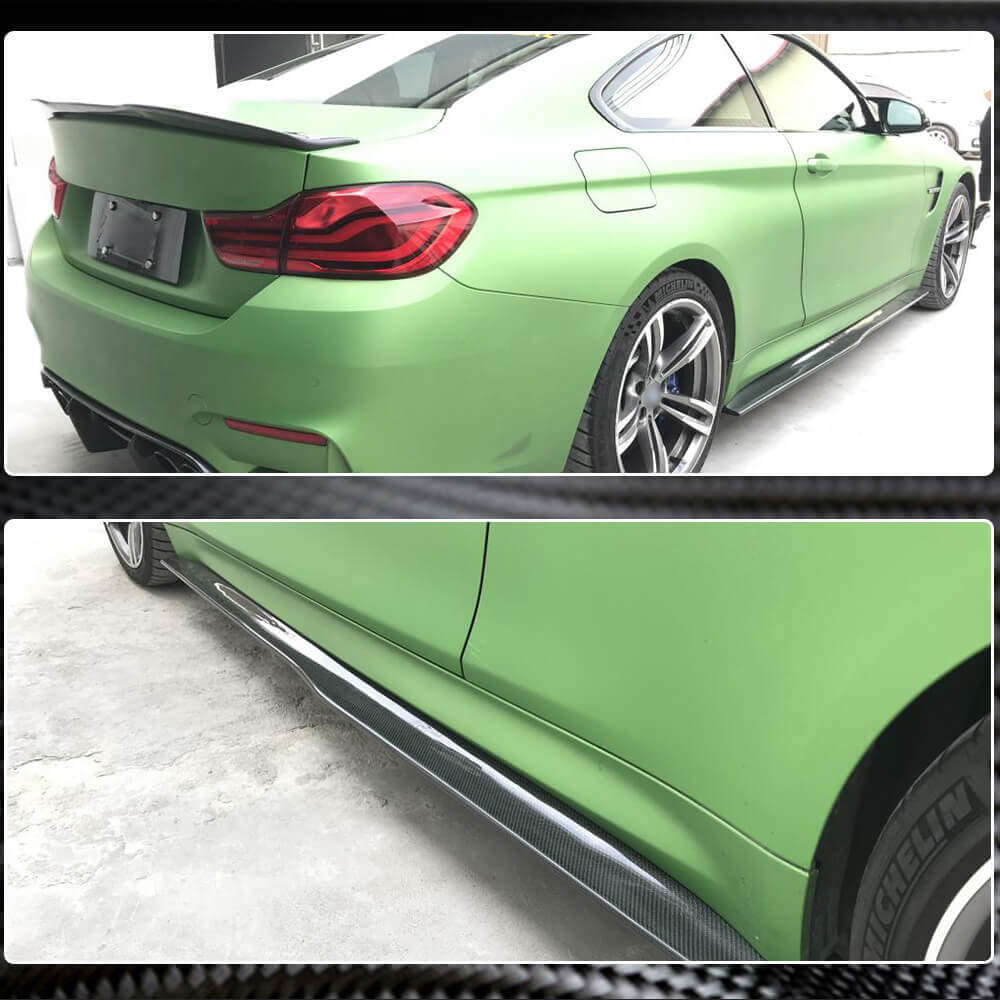 Side Skirts Carbon Fiber V3 (for F82) for BMW 4 series F-32 2012-2020 - image 4