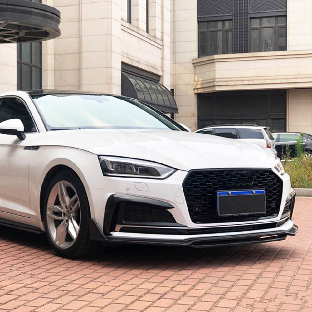 Front Bumper Lip V2 (for S-Line 2021-2025, Carbon) for Audi A5 2016-2025 - image 4