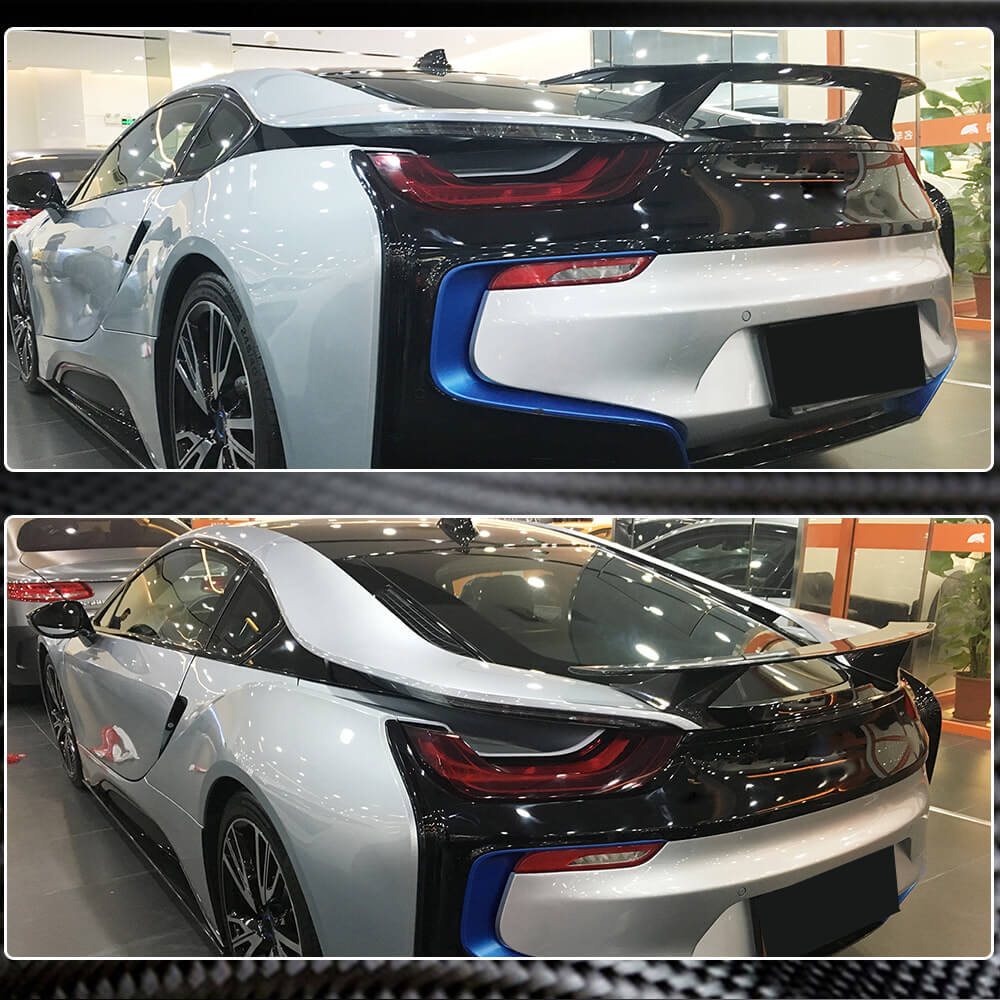 Rear Trunk Spoiler Carbon Fiber V1 for BMW I8 2014-2020 - image 4