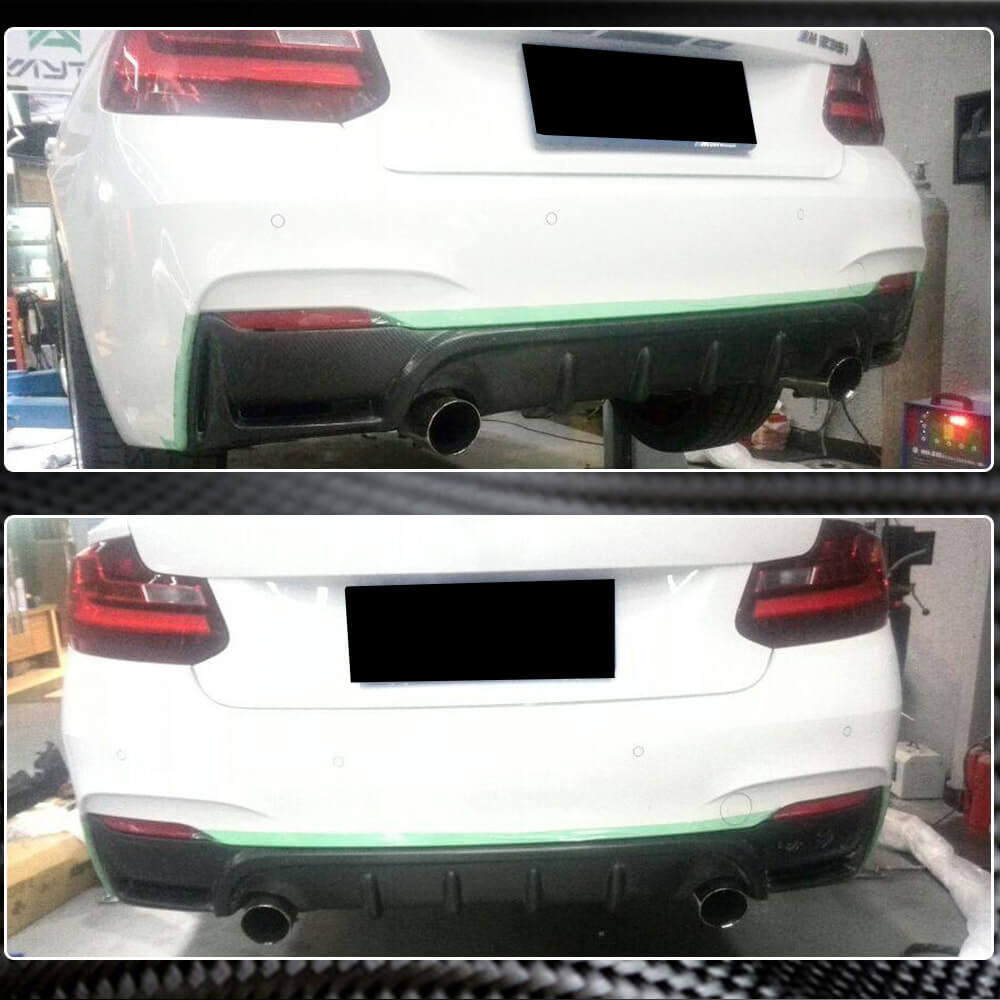 Rear Bumper Diffuser Carbon Fiber V4 (for F22/F23 M Sport) for BMW 2 Series F22/23 2014-2021 - image 4