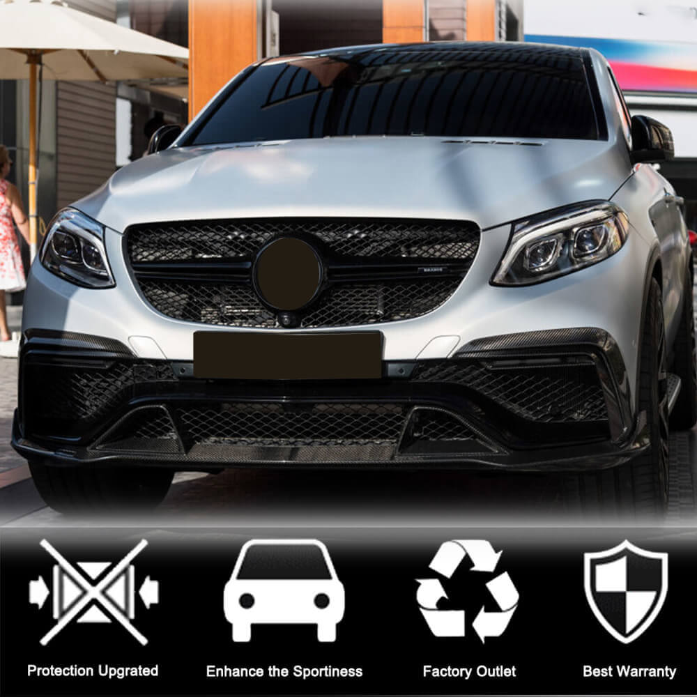 Covers on the front bumper (for GLE63 AMG, Carbon) for Mercedes GLE coupe C292 2015-2019 - image 4