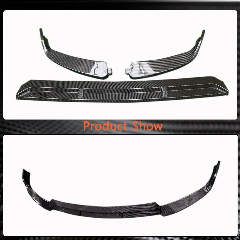 Front Bumper Lip Spoiler (for SD AMG-Line 2019-2021, Carbon) for Mercedes C-сlass W205 2014-2021 - image 4