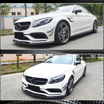 Front Bumper Lip V1 for SD C63 AMG 2015-2019 Carbon for Mercedes C-сlass W205 2014-2021 - image 4