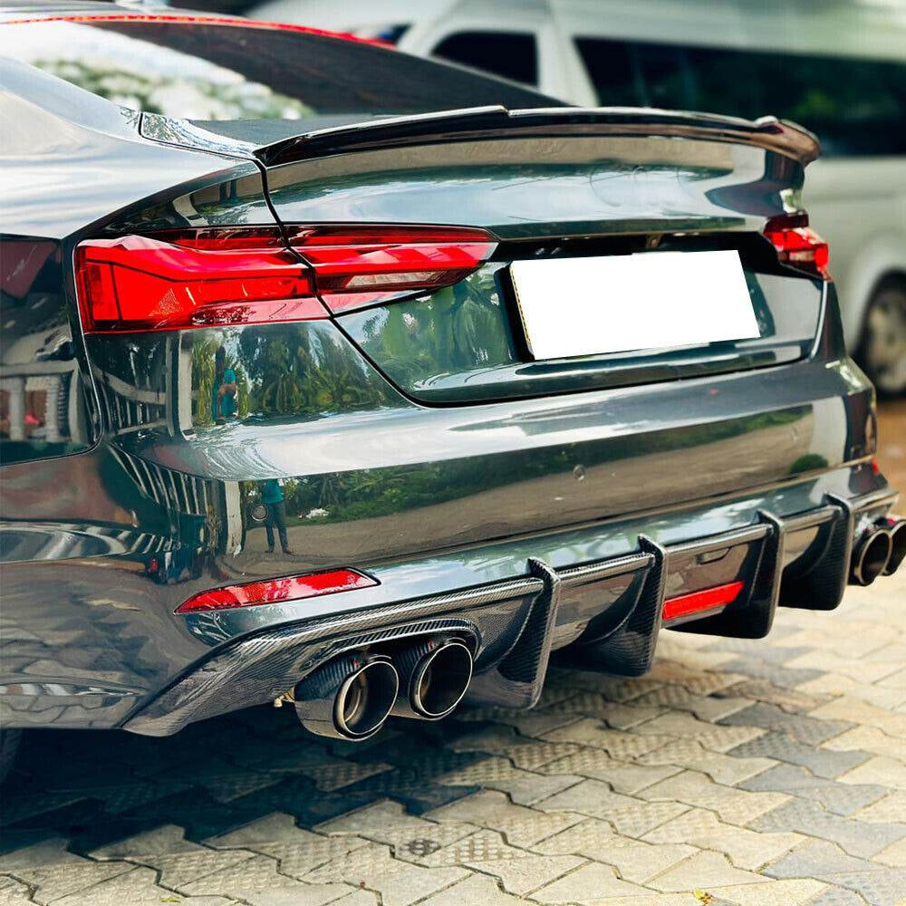 Rear Bumper Diffuser V1 (for S-Line 2016-2020, Carbon) for Audi A5 2016-2025 - image 4