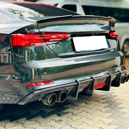 Rear Bumper Diffuser V1 (for S-Line 2016-2020, Carbon) for Audi A5 2016-2025 - image 4