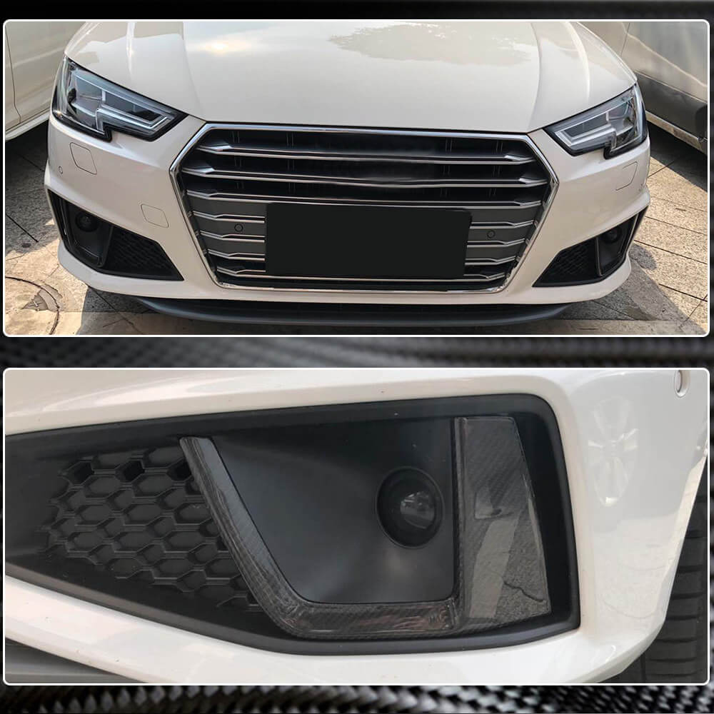 Fog light trim covers V3 (for S-Line Sedan 2015-2019, Carbon) for Audi A4 B9 2015-2024 - image 4