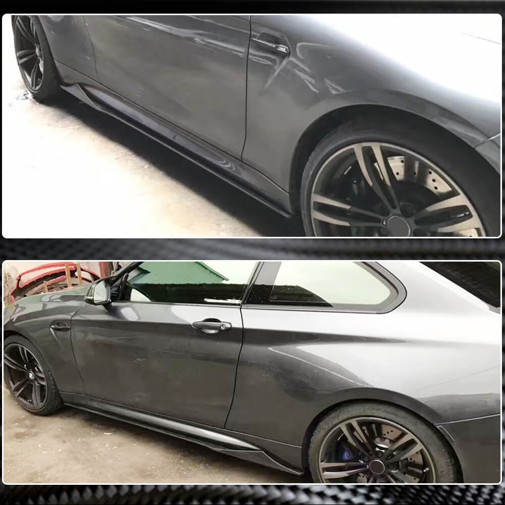 Side Skirts Carbon Fiber V6 (for M-Competition) for BMW 2 Series F22/23 2014-2021 - image 4
