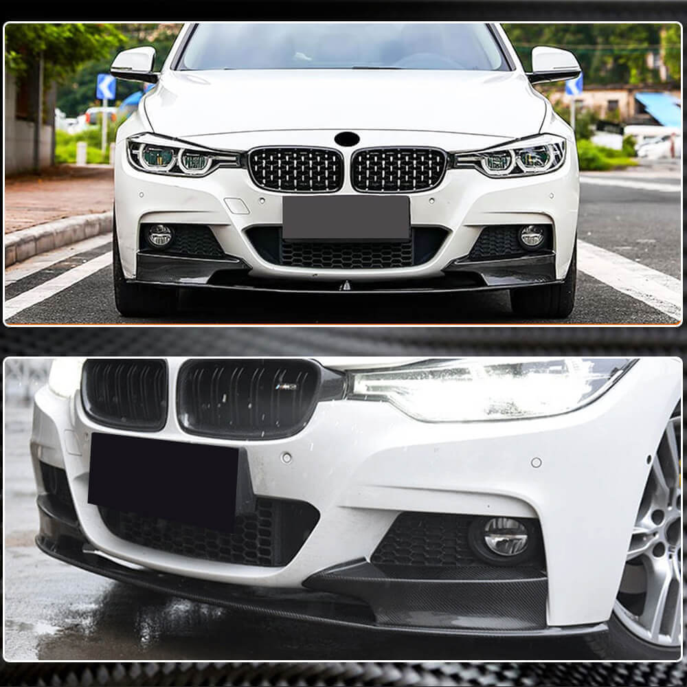 Front Bumper Lip MP-Style for F30 M-Sport, Carbon for BMW 3 Series F-30/31/34 2012-2019 - image 4