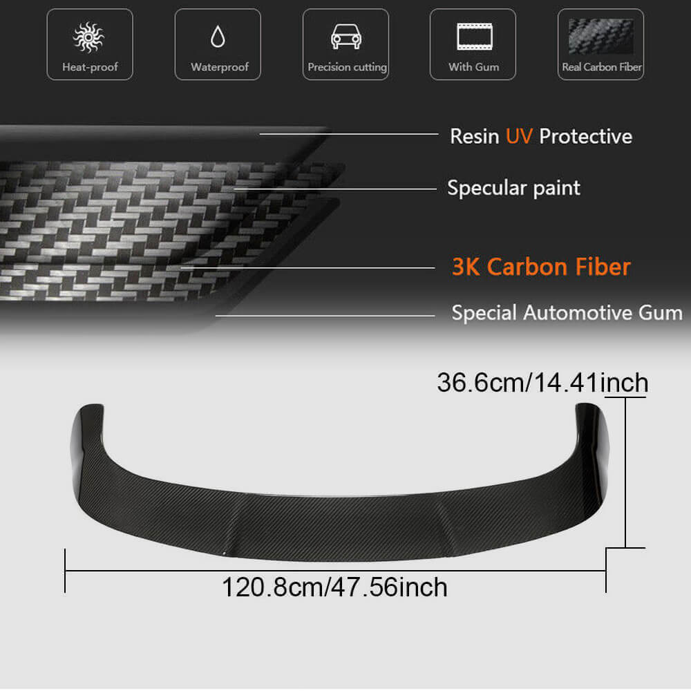 Rear Roof Spoiler Dry Carbon Fiber V1 for Audi A6 C8 2018- - image 4