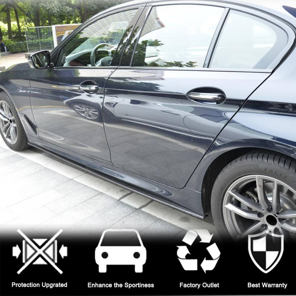 Side Skirt Extensions V1 (for M-Sport/M5 2017-2020, Carbon) for BMW 5 Series G30/G31 2017-2023 - image 4