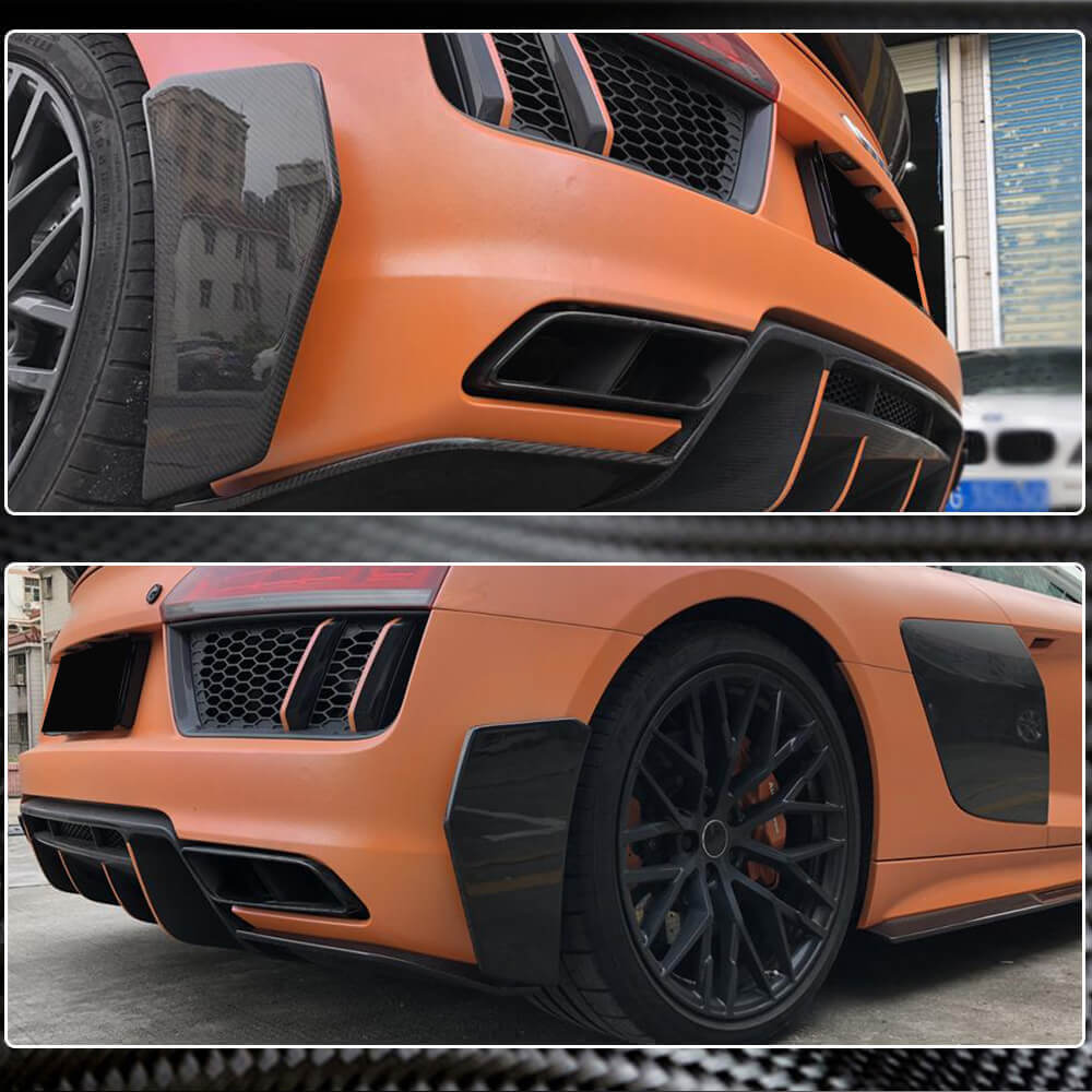 Rear Bumper Splitters V1 (2015-2020, Carbon) for Audi R8 2015- - image 4