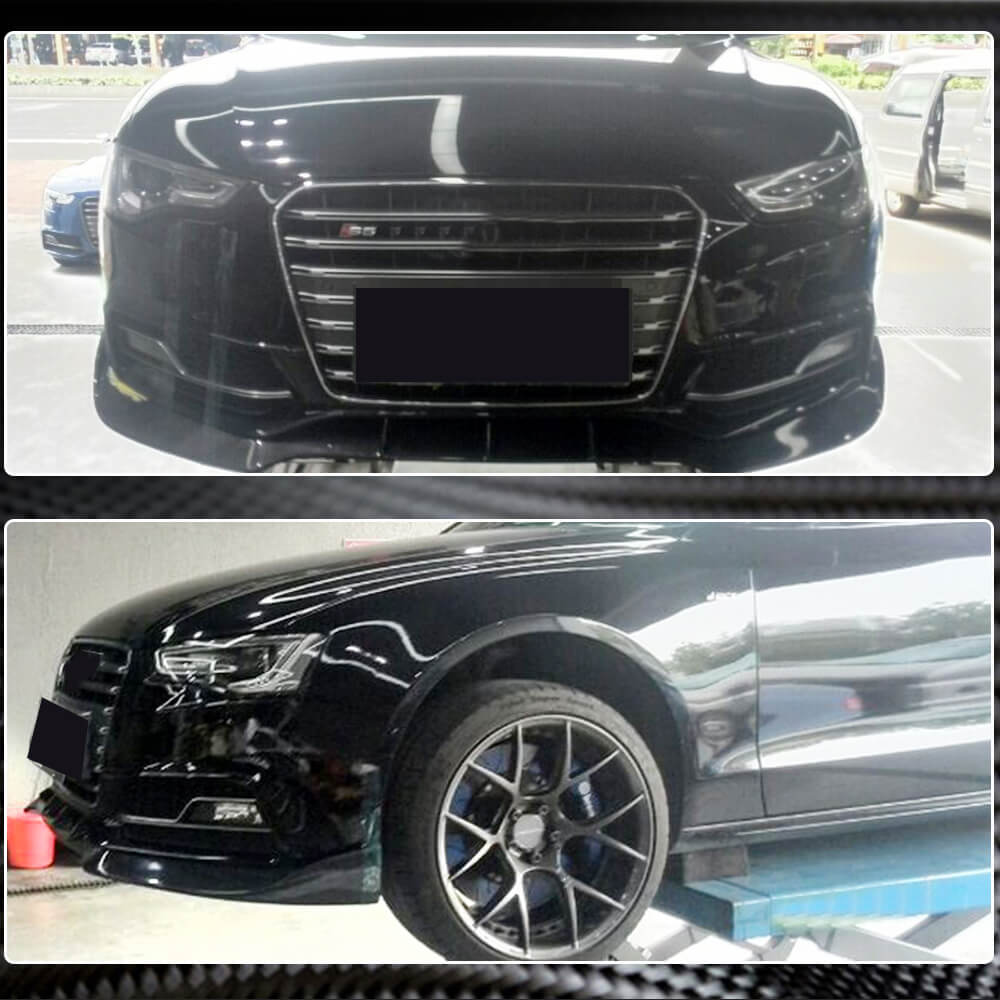 Front Bumper Lip V3 for S-Line 2012-2015 Carbon for Audi A5 2007-2015 - image 4