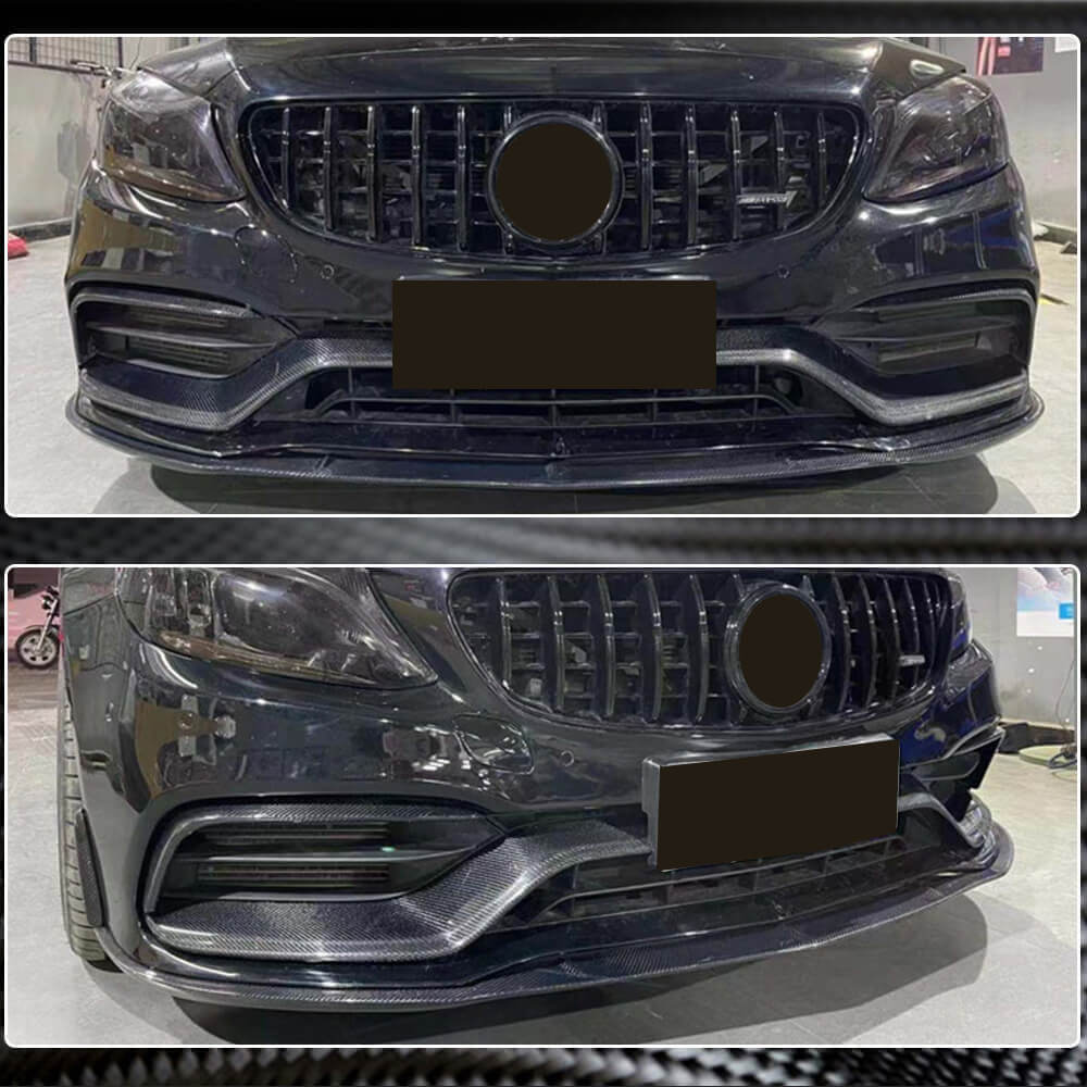 Covers for fog lights (for C63 AMG 2015-2019, Carbon) for Mercedes C-class W205 2014-2021 - image 4