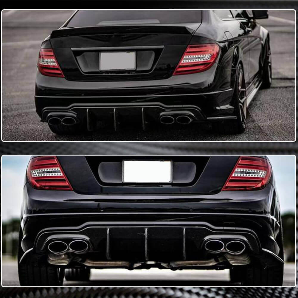 Rear bumper diffuser V2 (for AMG SD/Coupe 2012-2014, Carbon) for Mercedes C-class W204 2007-2015 - image 4