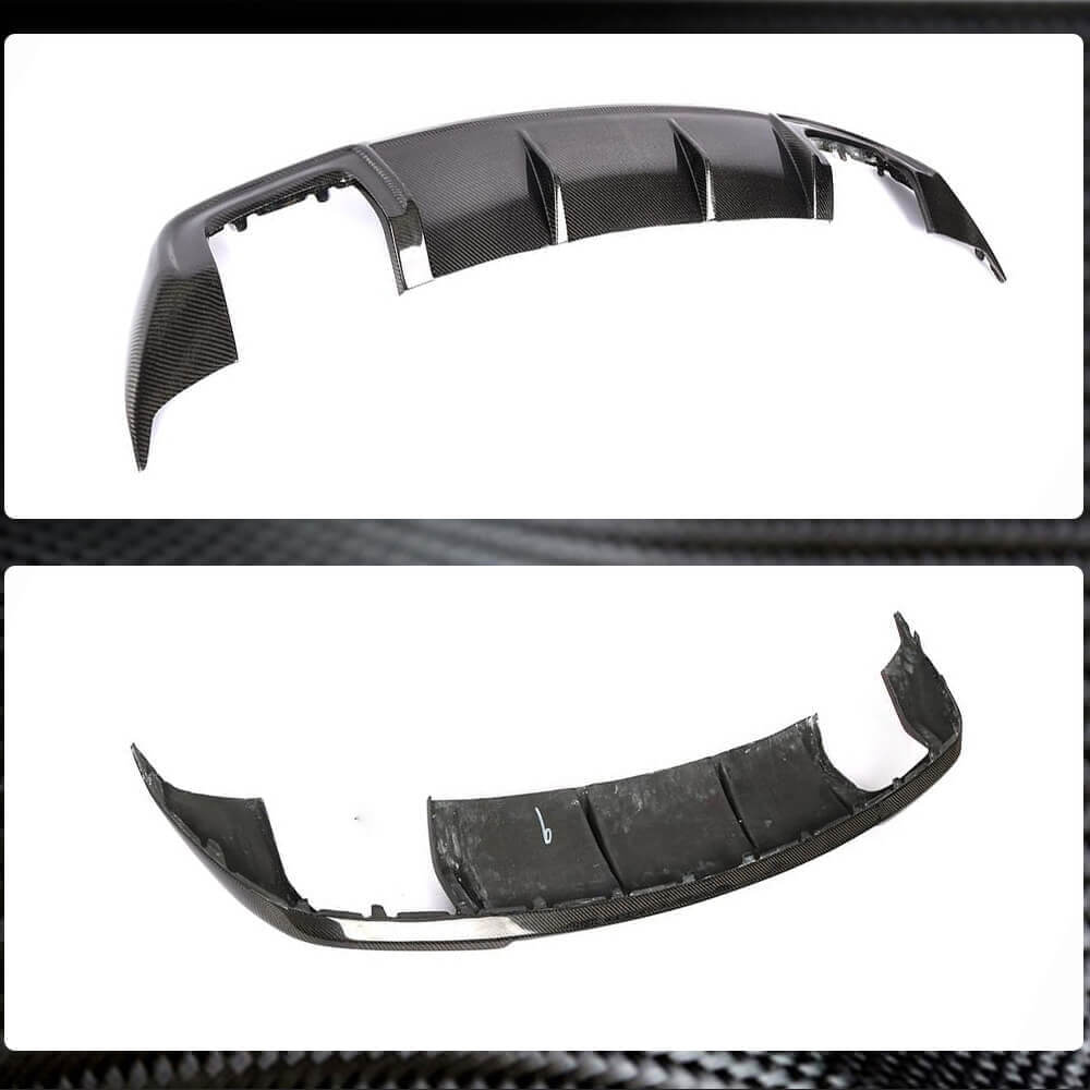 Rear Bumper Diffuser (for Base SD 2017-2020, Carbon) for Audi A3 2012-2020 - image 4