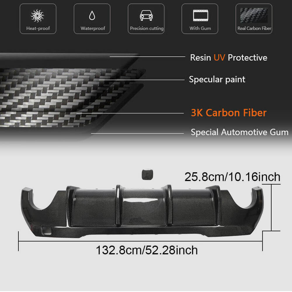 Rear Bumper Diffuser Carbon Fiber (for M Sport) for BMW 1 series F40 2019-2024 - image 4