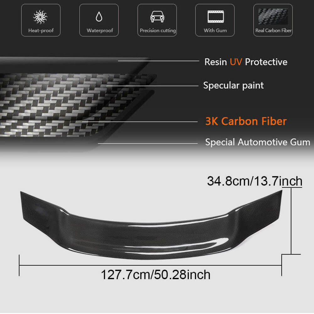 Rear Trunk Spoiler Carbon Fiber V1 for Audi A6 C8 2018- - image 4