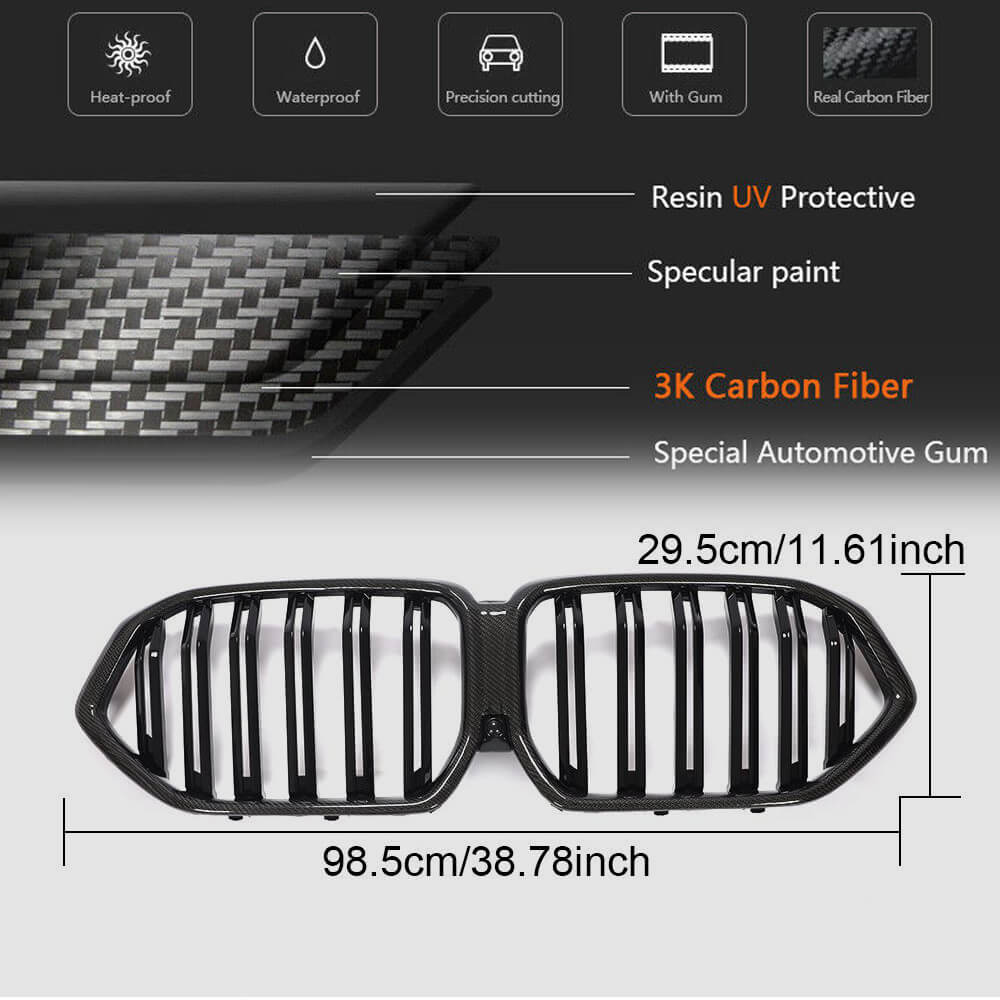 M-Look Grilles (2018-2022, Carbon) for BMW X6 G06 2019–2027 - image 5