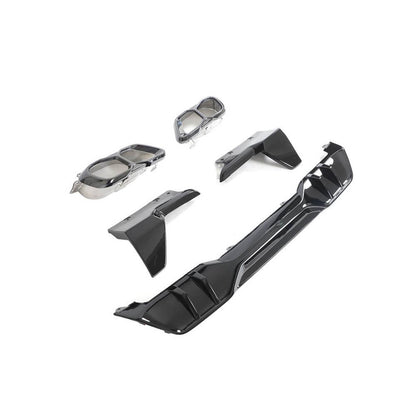 Rear bumper diffuser V4 (2018-2022, gloss black) for BMW X5 G05 2019- - image 4