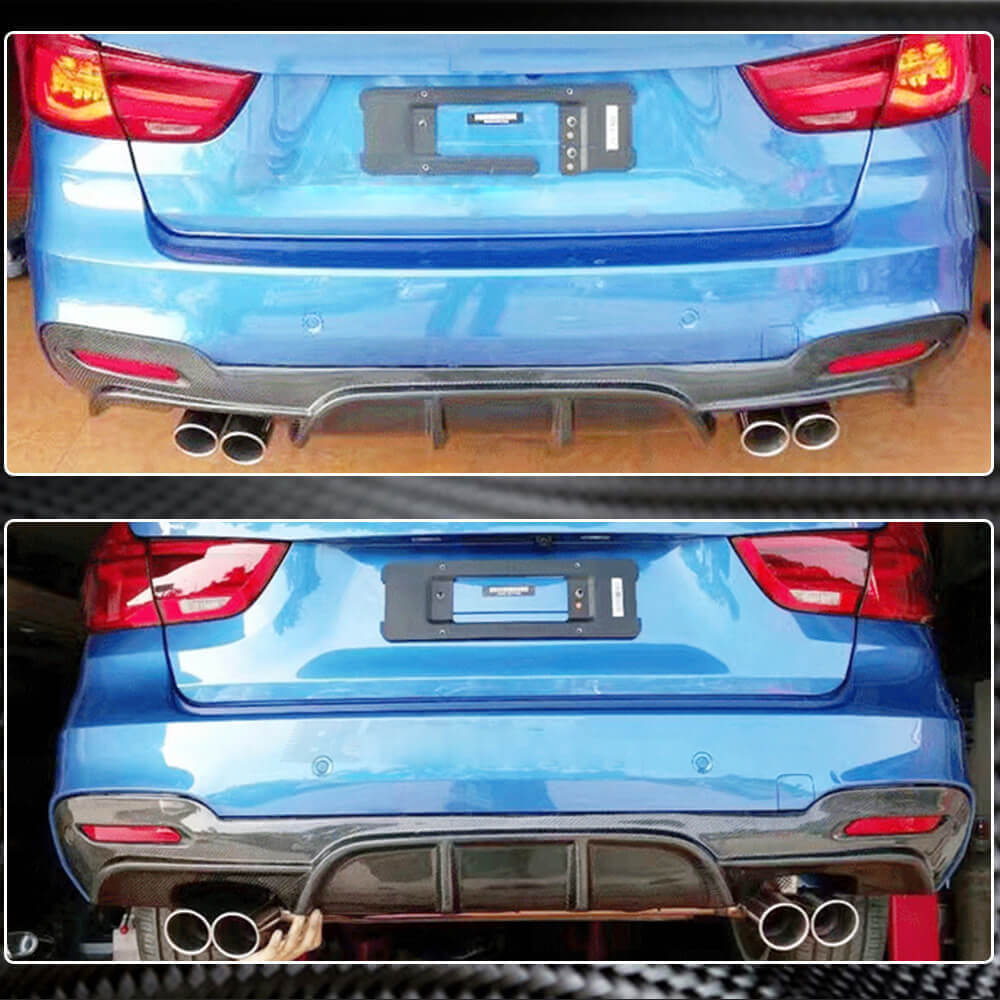 Rear Bumper Diffuser Carbon Fiber V4 (for F34 M-Sport) for BMW 3 series F-30/31/34 2012-2019 - image 4