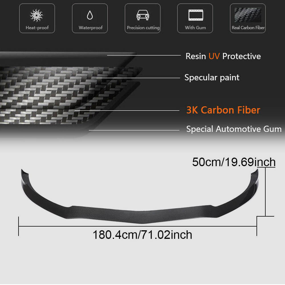 Lip V3 front bumper cover (for coupe/cabriolet C63 AMG 2015-2019, Carbon) for Mercedes C-class W205 2014-2021 - image 4