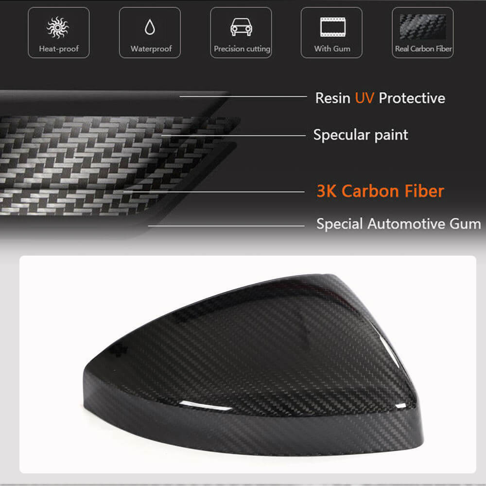 Mirror Covers Replacement Style Dry Carbon Fiber for Audi R8 2015- - image 4