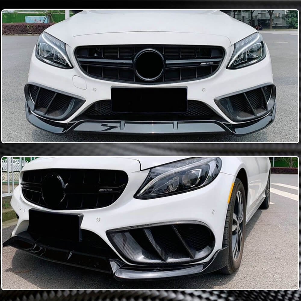 Covers for fog lights (for C43 AMG 2015-2019, Carbon) for Mercedes C-class W205 2014-2021 - image 4