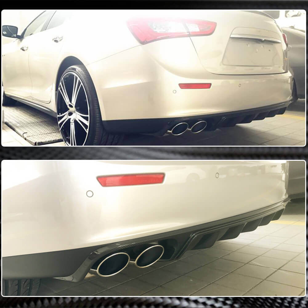 Rear Bumper Diffuser (for Base/S/S Q4 2013-2017, Carbon) for Maserati Ghibli 2013-2023 - image 4