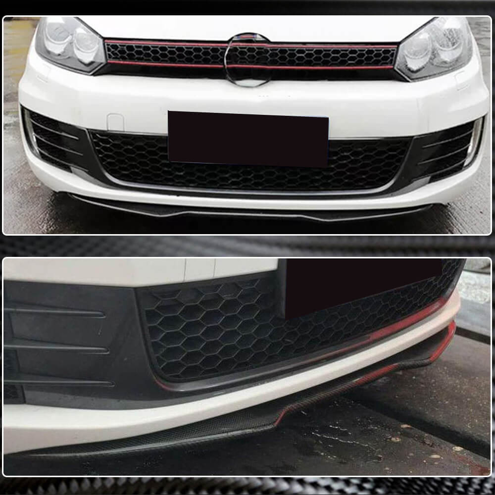 Front Bumper Lip V4 for GTI HB 2010-2013 Carbon for Volkswagen Golf 6 2008-2014 - image 4
