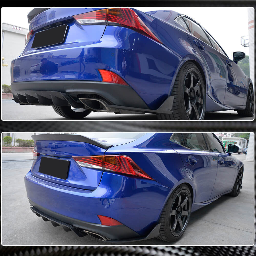 Covers on the rear bumper (for Base/F-Sport 2016-2020, Carbon) for Lexus IS 2013- - image 4